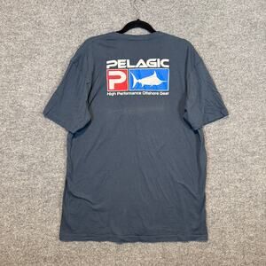 Pelagic Shirt Mens XL Blue Graphic Tshirt Stretch High Performance Fishing Gear